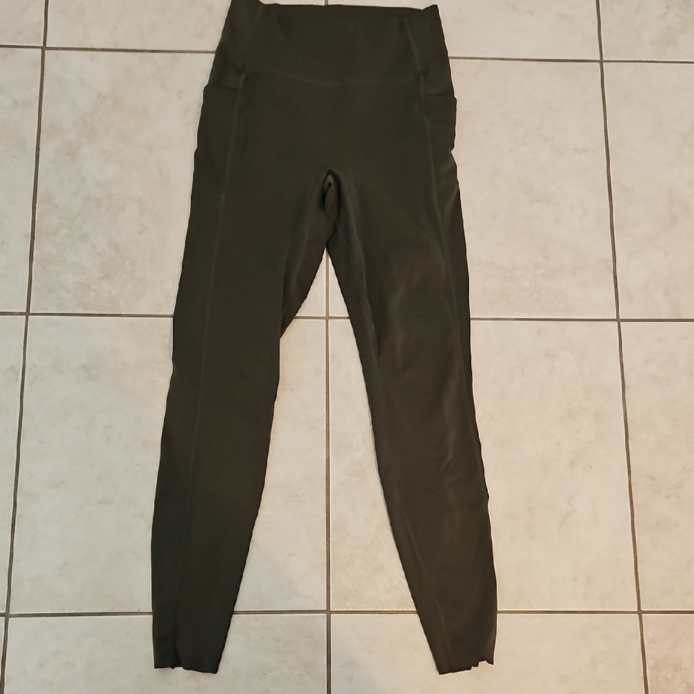 Olive Green High-Waisted Leggings
